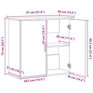 Supporto Acquario 81x36x73 cm in Legno Multistrato Legno Antico 857284