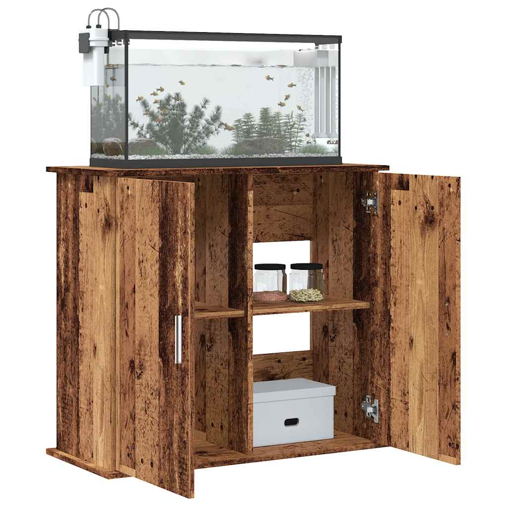 vidaXL Supporto Acquario 81x36x73 cm in Legno Multistrato Legno Antico