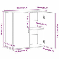 Supporto per acquario artigianale in rovere 81x36x73 cm in legno ingegnerizzato 857285