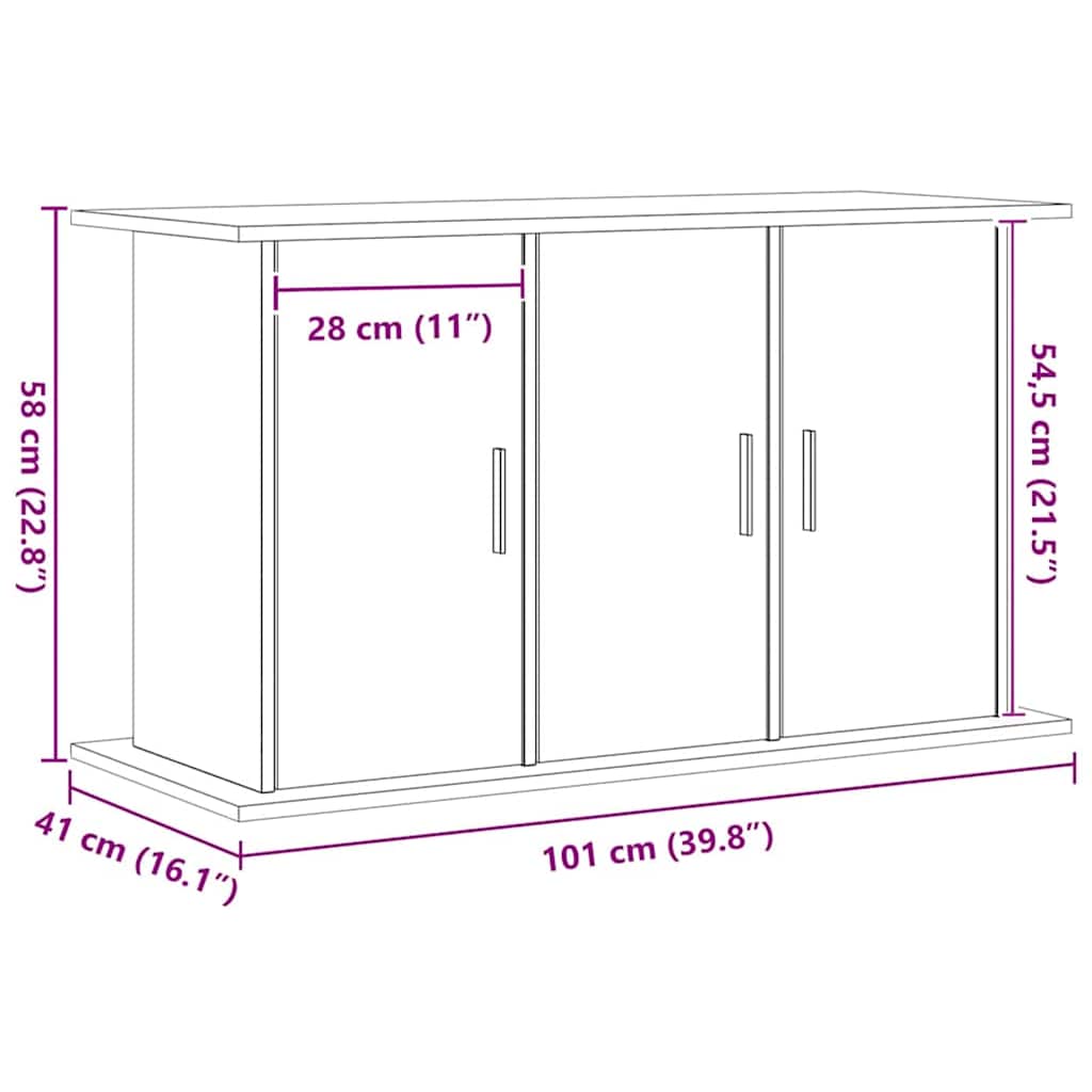 vidaXL Supporto Acquario 101x41x58 cm Multistrato Rovere Artigianale