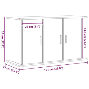 Supporto per acquario artigianale in rovere 101x41x58 cm in legno ingegnerizzato 857287