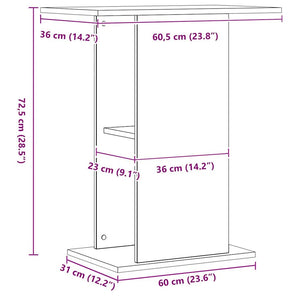 Supporto per acquario artigianale in rovere 36x60,5x72,5 cm in legno ingegnerizzato 857289