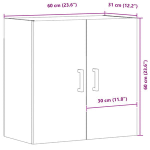 vidaXL Armadietto a Muro Rovere Artigianale 60x31x60 cm in Truciolato