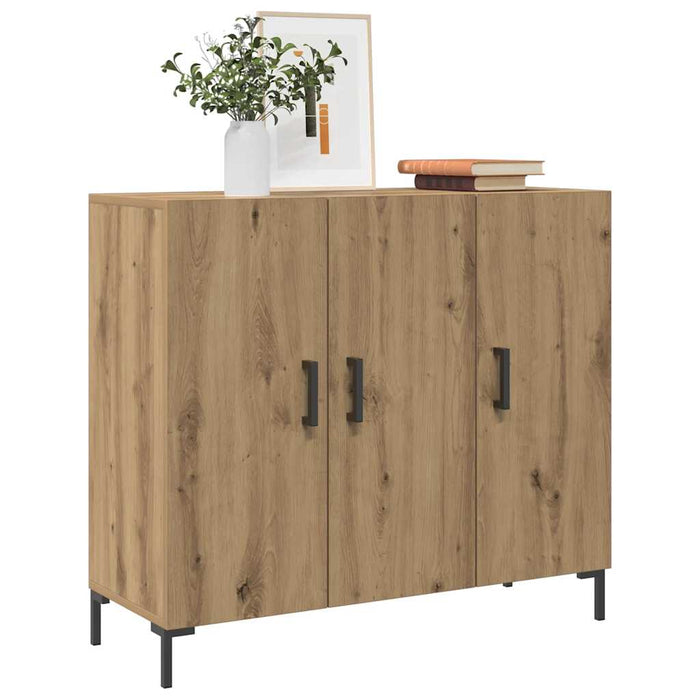 vidaXL Credenza Rovere Artigianale 90x34x80 cm in Legno Multistrato