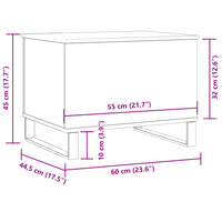 Tavolino da Salotto Legno Antico 60x44,5x45cm Legno Multistrato 857440