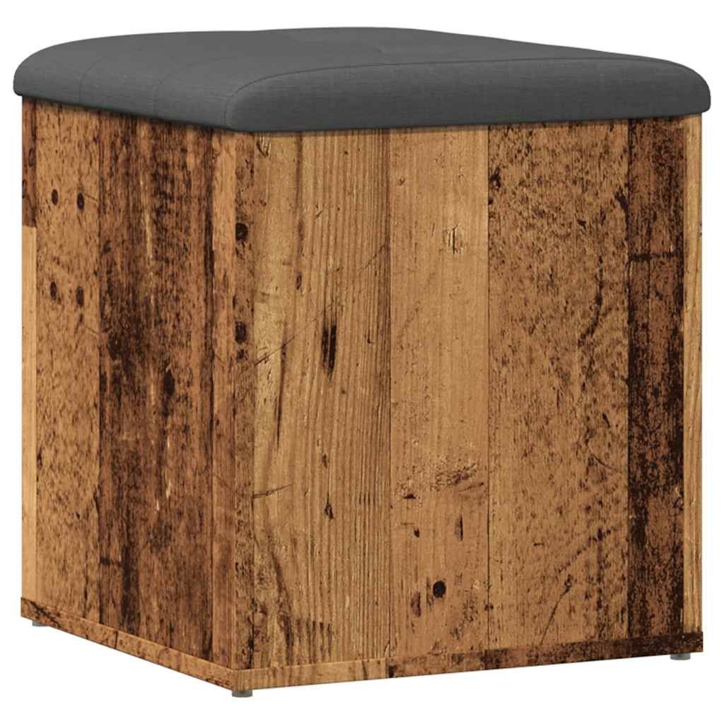 Panca Portaoggetti-Sgabello-Panca con Contenitore Legno Antico 42x42x45 cm Legno Multistrato