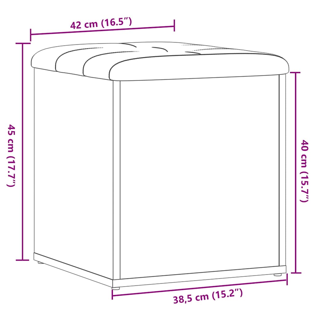 vidaXL Panca Portaoggetti Legno Antico 42x42x45 cm Legno Multistrato