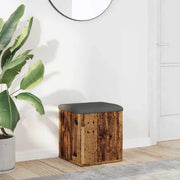Panca Portaoggetti-Sgabello-Panca con Contenitore Legno Antico 42x42x45 cm Legno Multistrato