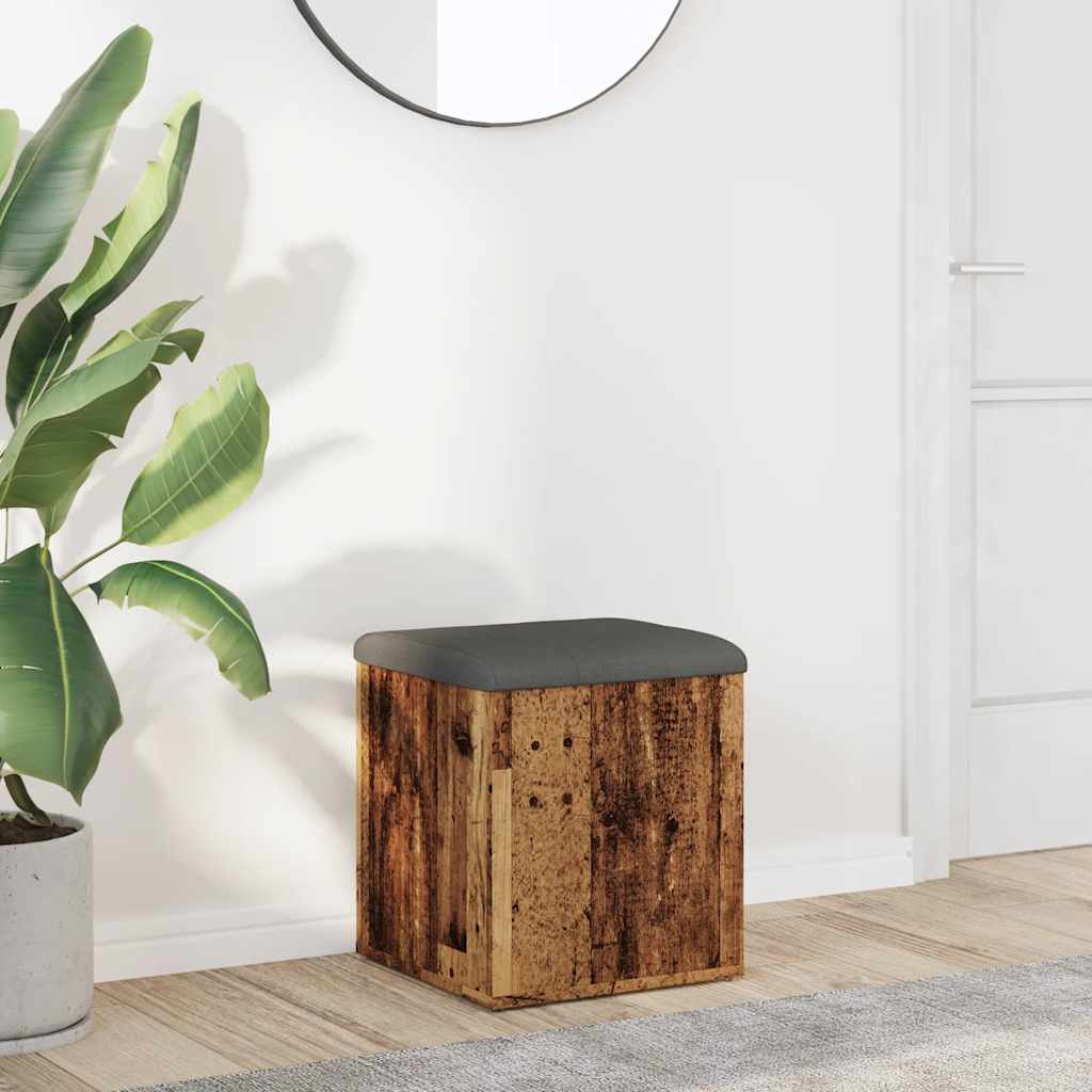 vidaXL Panca Portaoggetti Legno Antico 42x42x45 cm Legno Multistrato