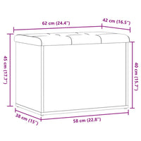 vidaXL Panca Portaoggetti Legno Antico 62x42x45 cm Legno Multistrato