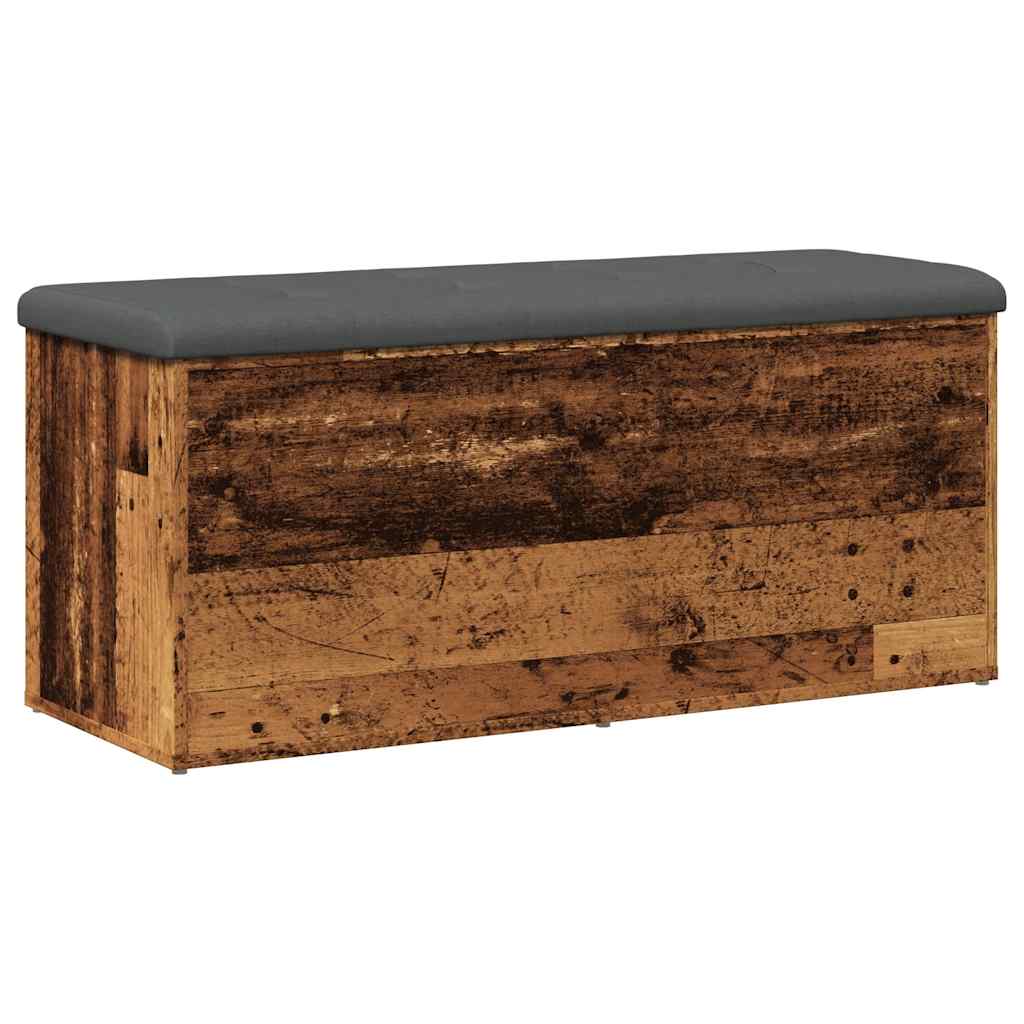 Panca Portaoggetti-Sgabello-Panca con Contenitore Legno Antico 102x42x45 cm Legno Multistrato