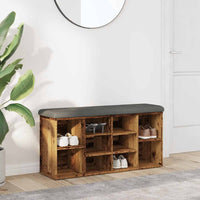 Panca Porta Scarpe Legno Antico 102x32x50 cm Legno Multistrato 857625
