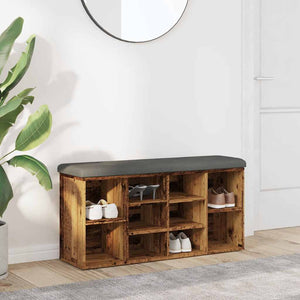 vidaXL Panca Porta Scarpe Legno Antico 102x32x50 cm Legno Multistrato