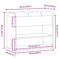 Scarpiera Rovere Artigianale 62x32x50 cm in Legno Multistrato 857630