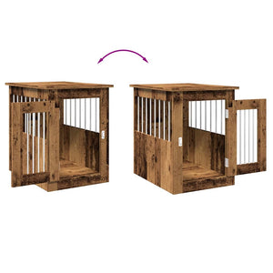 Gabbia Cani da Arredamento Legno Antico Legno Multistrato 857636