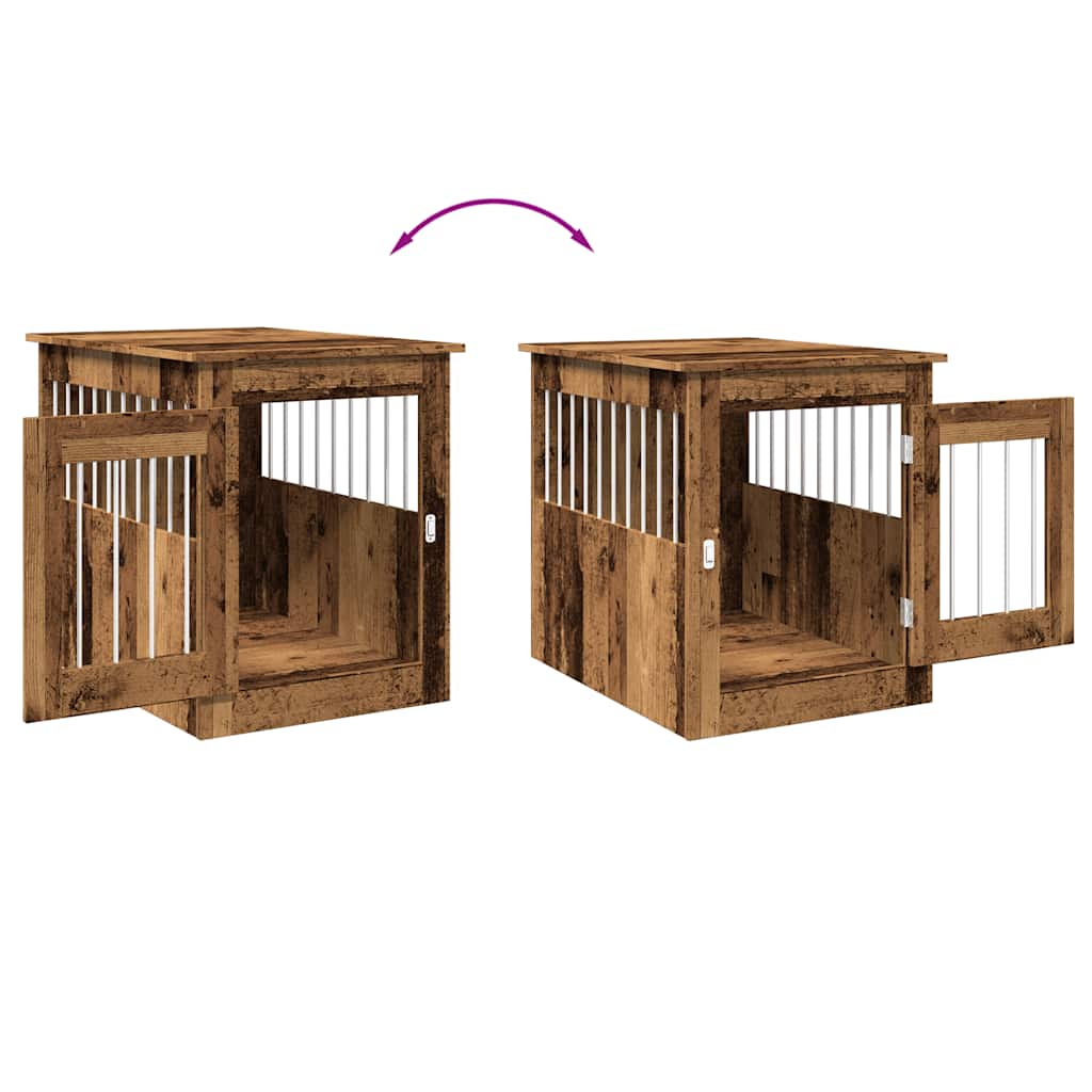 Gabbia Cani da Arredamento Legno Antico Legno Multistrato 857639