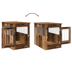 Gabbia Cani da Arredamento Legno Antico Legno Multistrato 857642