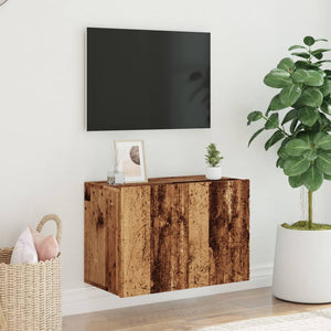 Mobile TV a Parete-Mobile TV a Muro Legno Antico 60x30x41 cm