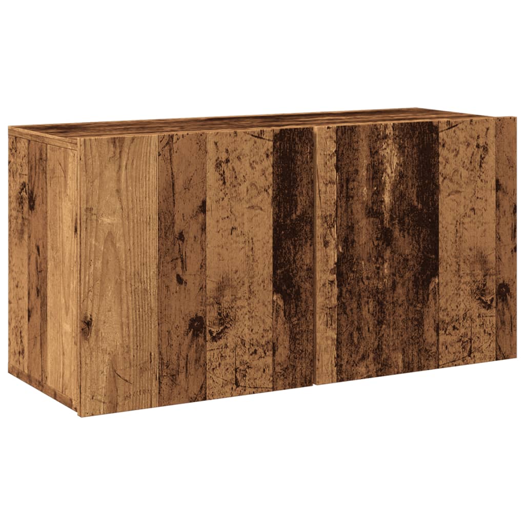 Mobile TV a Parete-Mobile TV a Muro Legno Antico 80x30x41 cm