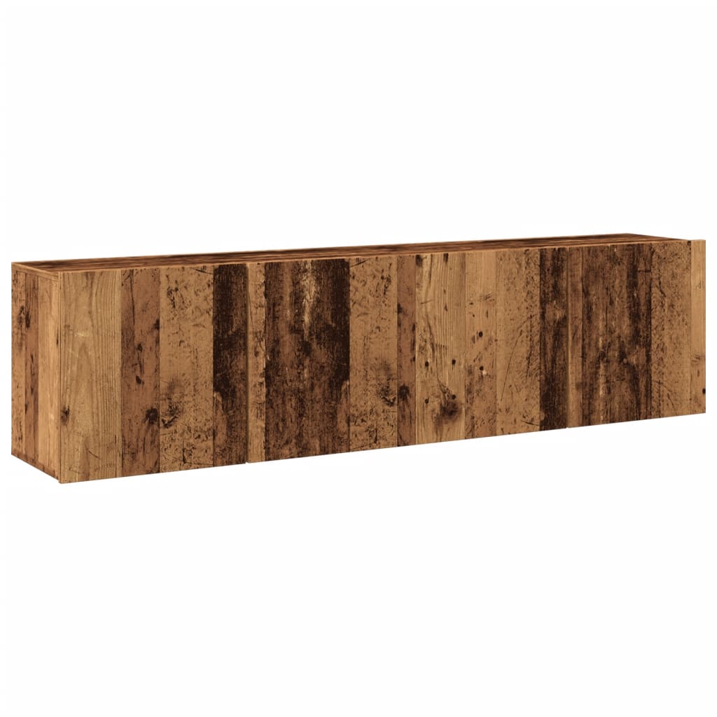 Mobili TV a Parete 2pz-Set di 2 Credenza per TV sospesa Legno Antico 80x30x41 cm
