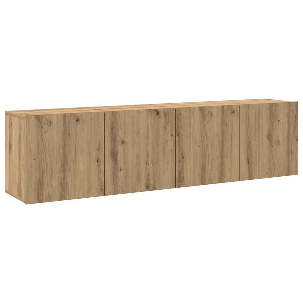 Mobili TV a Parete 2pz-Set di 2 Credenza per TV sospesa Rovere Artigianale 80x30x41 cm