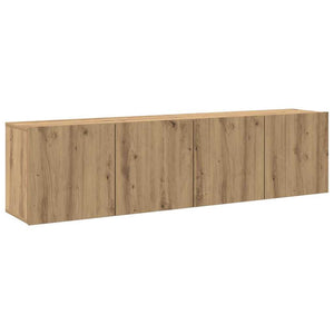 Mobili TV a Parete 2pz-Set di 2 Credenza per TV sospesa Rovere Artigianale 80x30x41 cm
