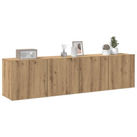 Mobili TV a Parete 2pz-Set di 2 Credenza per TV sospesa Rovere Artigianale 80x30x41 cm