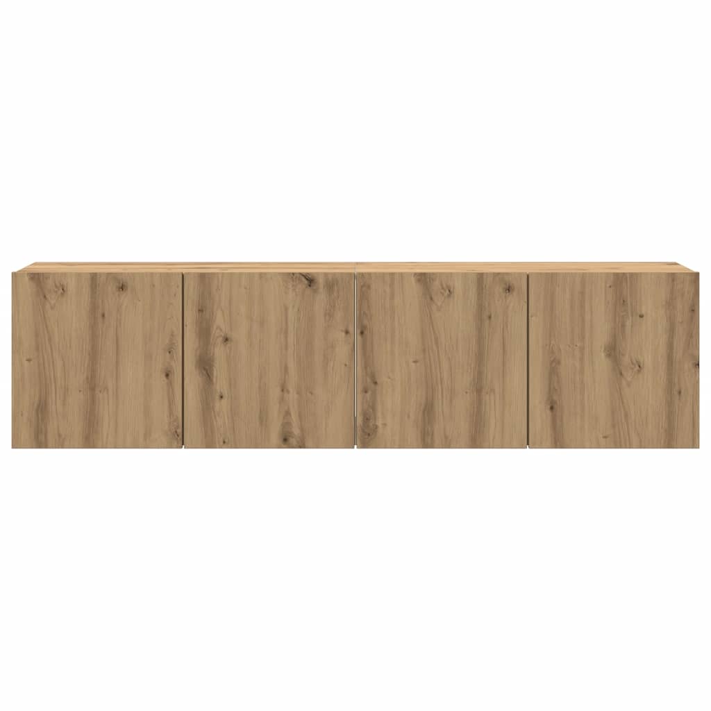 Mobili TV a Parete 2pz-Set di 2 Credenza per TV sospesa Rovere Artigianale 80x30x41 cm