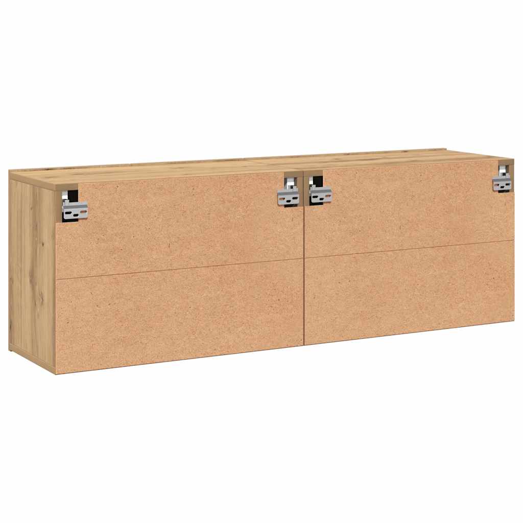 Mobili TV a Parete 2pz-Set di 2 Credenza per TV sospesa Rovere Artigianale 80x30x41 cm