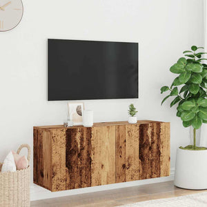 Mobile TV a Parete-Mobile TV a Muro Legno Antico 100x30x41 cm
