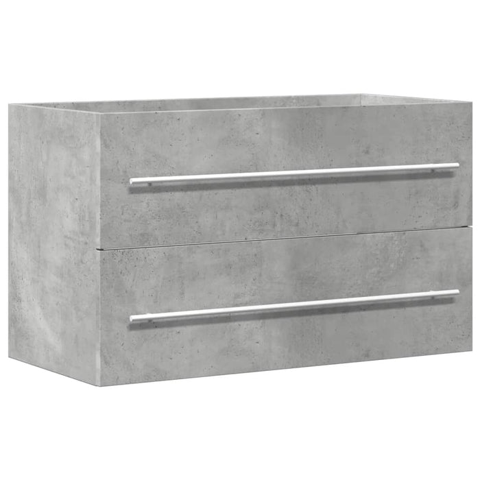 Mobile Lavabo-Armadietto da bagno Grigio Cemento 80x38,5x48 cm in Truciolato