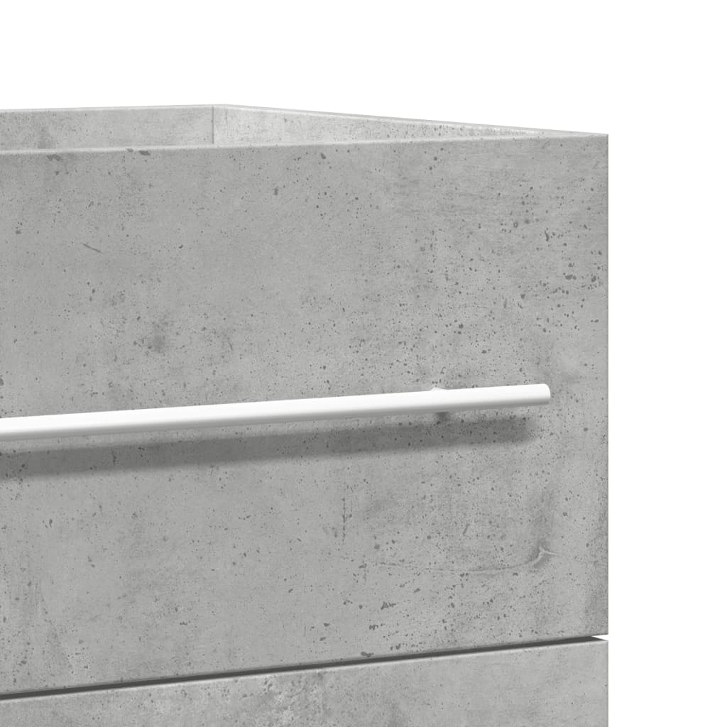 Mobile Lavabo-Armadietto da bagno Grigio Cemento 80x38,5x48 cm in Truciolato