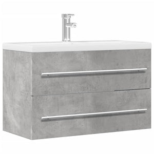 Mobile Lavabo-Armadietto da bagno Grigio Cemento 80x38,5x48 cm in Truciolato