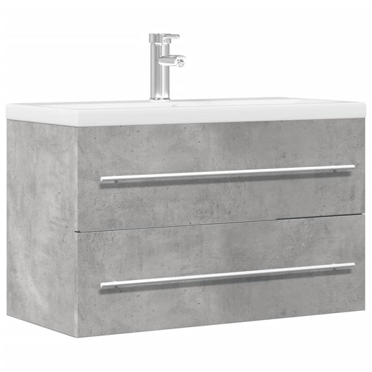 Mobile Lavabo-Armadietto da bagno Grigio Cemento 80x38,5x48 cm in Truciolato