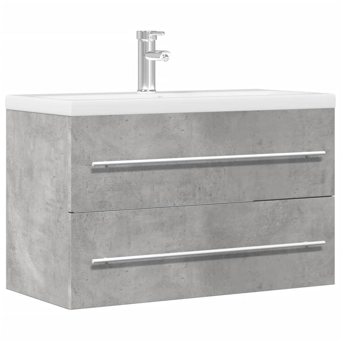Mobile Lavabo-Armadietto da bagno Grigio Cemento 80x38,5x48 cm in Truciolato
