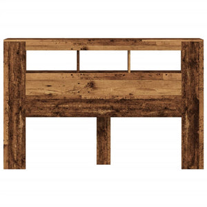 Testiera LED-Testata con LED-Testiera Decorativa Legno Antico 160x18,5x103,5 cm Legno Multistrato