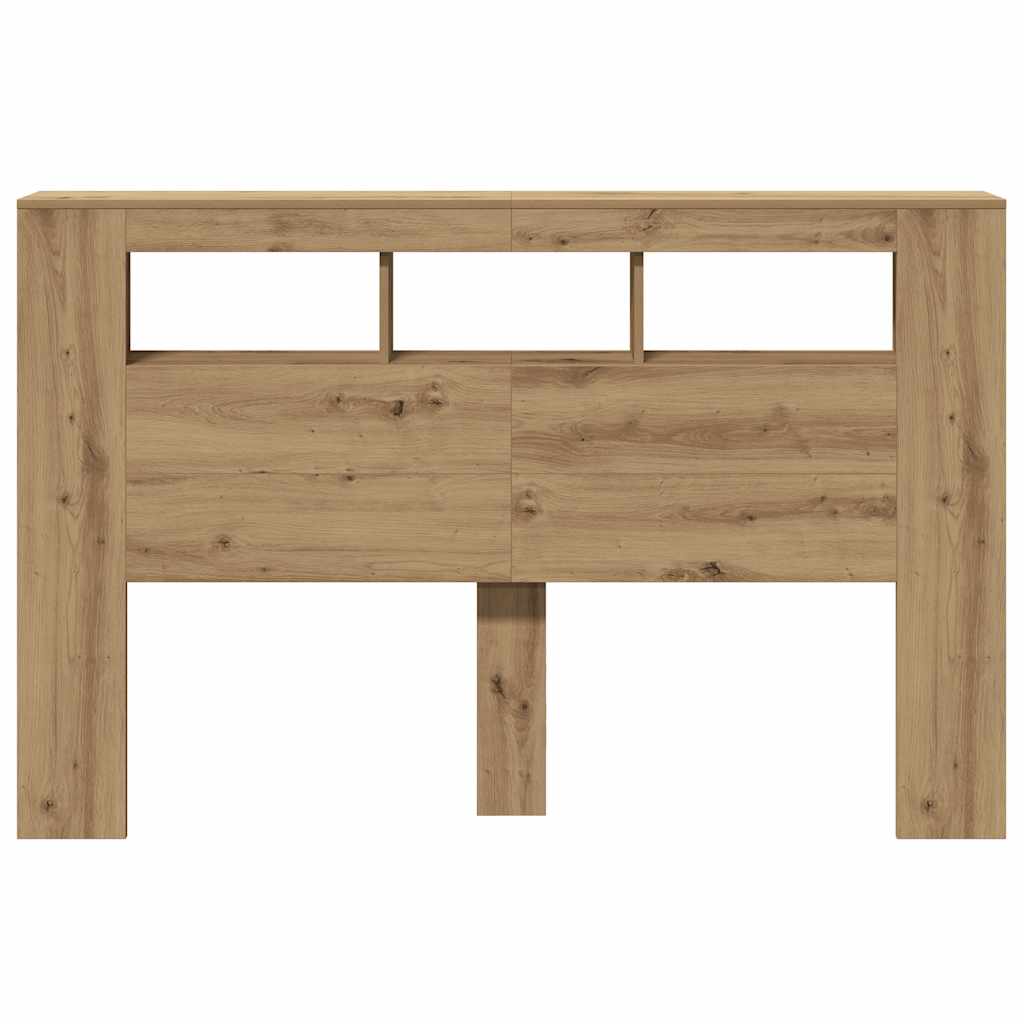 Testiera LED-Testata con LED-Testiera Decorativa Rovere Artigianale 160x18,5x103,5 cm Multistrato