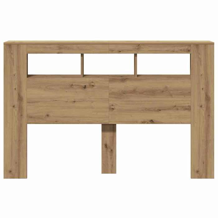 Testiera LED-Testata con LED-Testiera Decorativa Rovere Artigianale 160x18,5x103,5 cm Multistrato