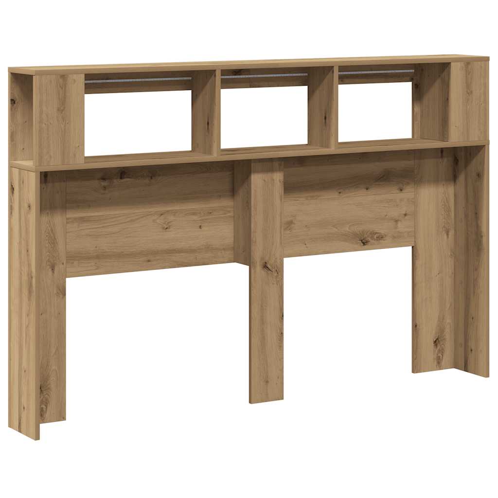 Testiera LED-Testata con LED-Testiera Decorativa Rovere Artigianale 160x18,5x103,5 cm Multistrato