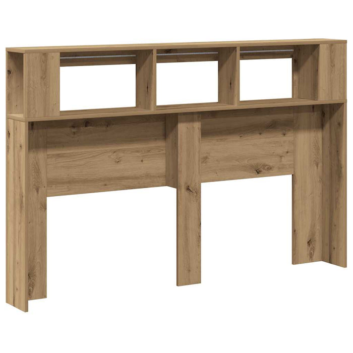 Testiera LED-Testata con LED-Testiera Decorativa Rovere Artigianale 160x18,5x103,5 cm Multistrato