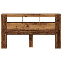 Testiera LED-Testata con LED-Testiera Decorativa Legno Antico 180x18,5x103,5 cm Legno Multistrato