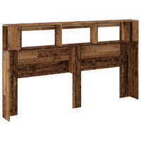 Testiera LED-Testata con LED-Testiera Decorativa Legno Antico 180x18,5x103,5 cm Legno Multistrato