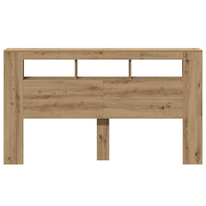 Testiera LED-Testata con LED-Testiera Decorativa Rovere Artigianale 180x18,5x103,5 cm Multistrato