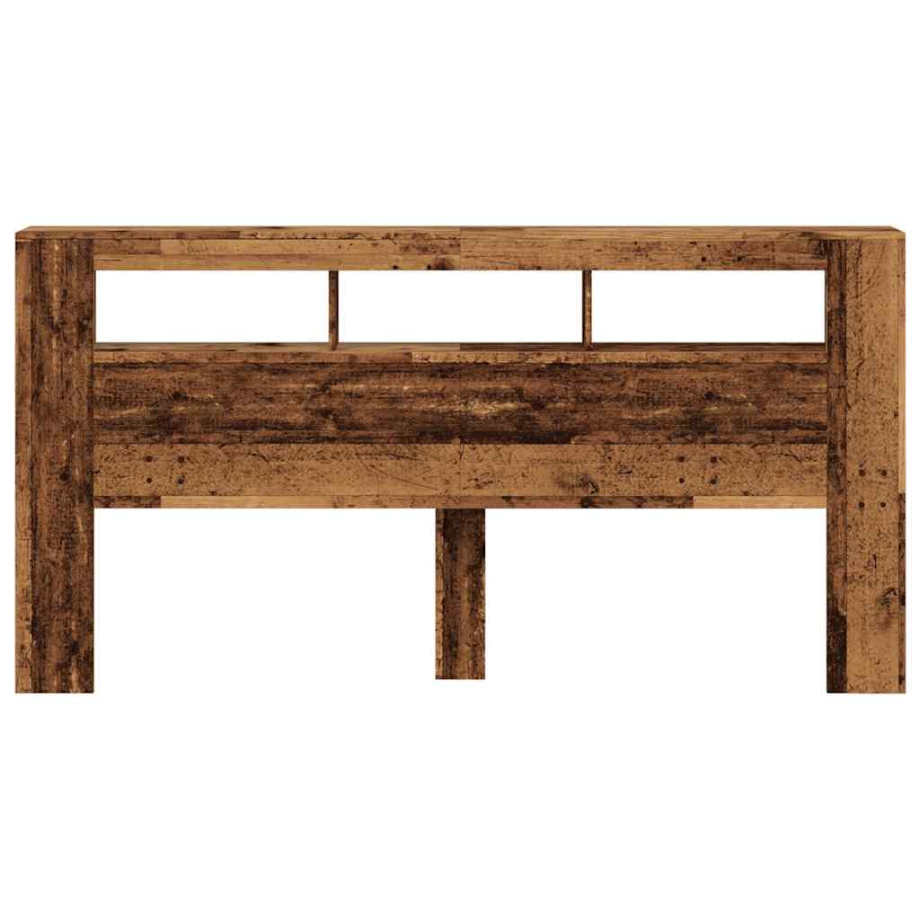 vidaXL Testiera LED Legno Antico 200x18,5x103,5 cm Legno Multistrato