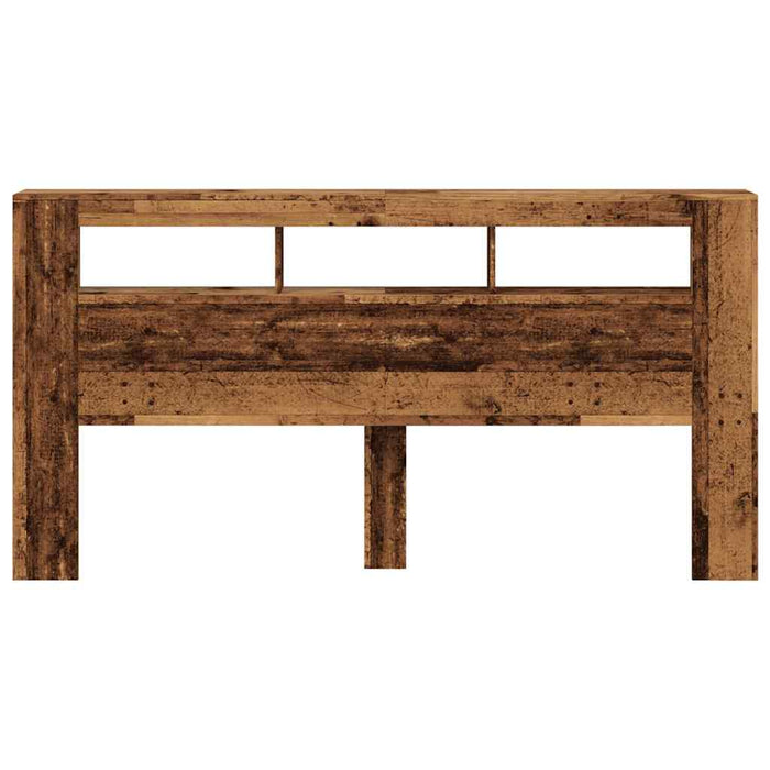 vidaXL Testiera LED Legno Antico 200x18,5x103,5 cm Legno Multistrato