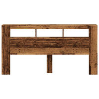 Testiera LED-Testata con LED-Testiera Decorativa Legno Antico 200x18,5x103,5 cm Legno Multistrato