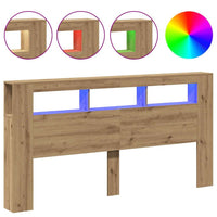 vidaXL Testiera LED Rovere Artigianale 200x18,5x103,5 cm Multistrato