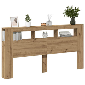 vidaXL Testiera LED Rovere Artigianale 200x18,5x103,5 cm Multistrato