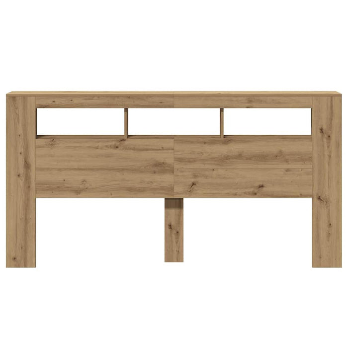 vidaXL Testiera LED Rovere Artigianale 200x18,5x103,5 cm Multistrato