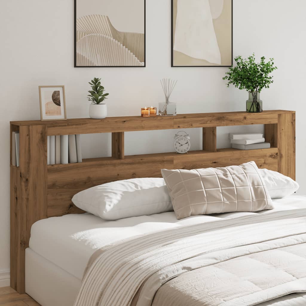 Testiera LED Rovere Artigianale 220x18,5x103,5 cm Multistrato 857695